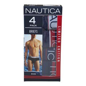 Nautica Mens 4-Pack Micro Briefs XL Moisture-Wicking Tagless Contour Pouch Navy